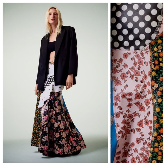 NWT. Zara Limited Edition Leather Printed High Waisted Long Skirt. Size S. - Picture 1 of 15